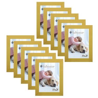 Imagem de Kit 10 Molduras Porta Retrato 15X21 Amarelo - Santamaria Molduras