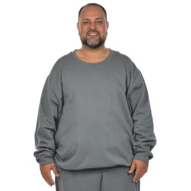Imagem de Blusão moletom flanelado plus size masculino fenomenal, Cinza chumbo, 