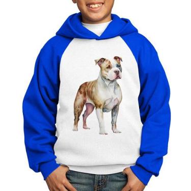 Imagem de Moletom Infantil Cachorro Pitbull - Foca na Moda, Branco, Azul, 14