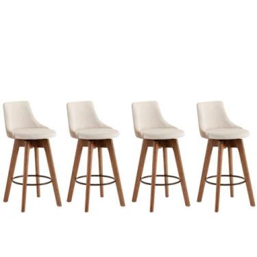 Imagem de Kit 4 Banquetas Gourmet para cozinha ou bancada Copacabana New-Linho b