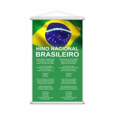 Imagem de Hino Nacional Brasileiro Banner Escolar Pedagógico 80x50cm - PlimShop