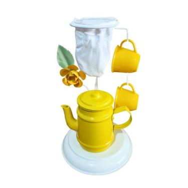 Imagem de Suporte Coador Café Gourmet com Bule e 2 Canecas 85 ml - Arte Ferro De