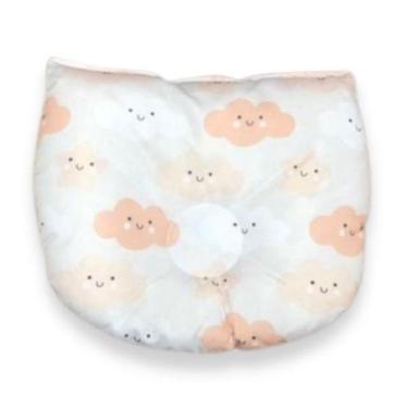 Imagem de Travesseiro de Bebê Anatômico Nuvenzinhas Salmão - Miguel Baby