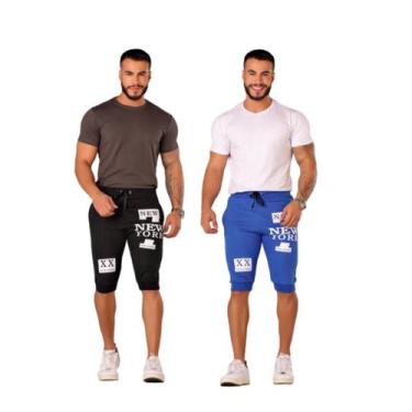 Imagem de Kit 2 Bermudas Masculina Jogger Moletom New York Academia - DIAMANTE V
