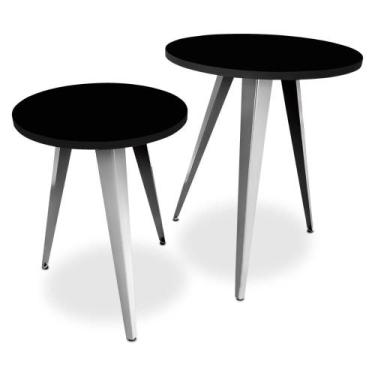 Imagem de Conjunto Jogo Mesa De Canto Decorativa Lateral Ornes Para Sala Quarto 