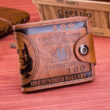 Imagem de Carteira masculina luxo material sintético dolár c/ trava - Yevison