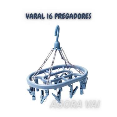 Imagem de Varal  Oval Com 16 Prendedores Para meias e Roupas Íntimas - Agora Vai