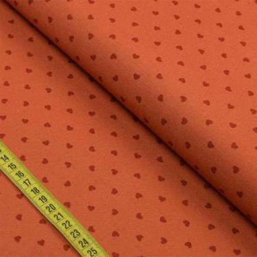 Imagem de Tecido Blend de Linho Para Patchwork - Corações Doce de Abóbora (0,50x