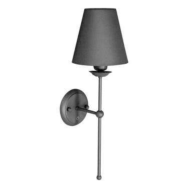 Imagem de Arandela Parede Luminária Tocheiro Cúpula Metal Botão Preto