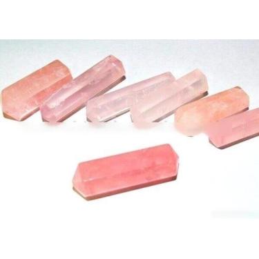 Imagem de Mini Bi Terminado QUARTZO ROSA Pedra Lapidado Tamanho 3.5 cm - Cristai