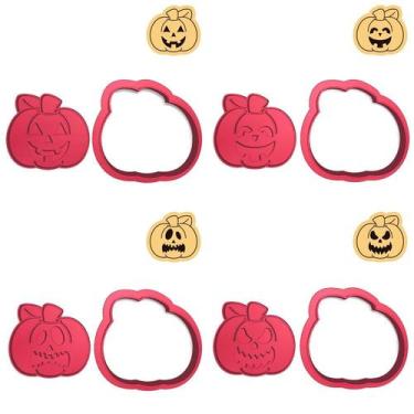 Imagem de Kit 4 Cortadores Halloween Abóbora Sorrindo Assustadora - DOCE IMPRESS