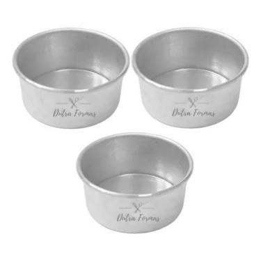 Imagem de Formas Bento Cake Fundo Fixo Naked Cake 10 x 5 cm Kit 3 Peças - Dutra 
