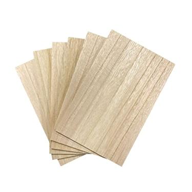 Imagem de Cregugua 6 Peças Folheadas Mdf Dupla Face Paulownia Madeira, Mdf Núcleo, 6,4 Mm 1/4 De", 7" X11" Fatia Retangular, Placas de Lona de Madeira Inacabadas Sinais para Artesanato