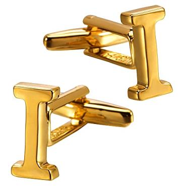 Imagem de Abotoaduras HAWSON masculinas banhadas a ouro para negócios, acessório de camisa de casamento Dourado