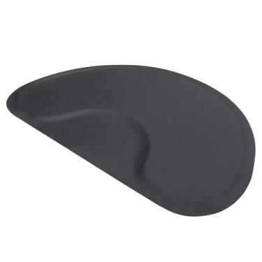 Imagem de Artist hand Tapete para cadeira de barbeiro de 1,5 m x 1,5 m, tapete de salão e barbearia, tapetes antifadiga, tapete para cadeira de salão confortável, semicírculo - 2,8 cm de espessura, preto