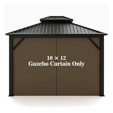 Imagem de Cortina de privacidade de substituição universal Gazebo – Painel de privacidade externo para parede lateral de gazebo Hugline de 25 x 30 cm com zíper (marrom)