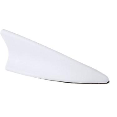Imagem de uxcell Antena decorativa em forma de barbatana de tubarão de plástico branco para carro