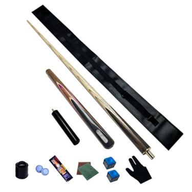 Imagem de Taco de sinuca de madeira de freixo de 147 cm, bastão de sinuca, taco de sinuca profissional para esportes de mesa de sinuca, bar de bilhar de madeira (I taco de sinuca + acessórios + barril de taco,