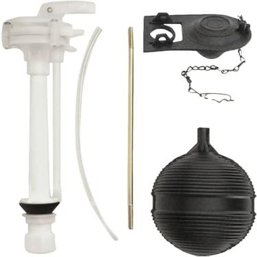 Imagem de Rocky Mountain Goods Kit de reparo de tanque de vaso sanitário clássico - Substituição universal de 5 cm para vasos sanitários com vazamento - Peças de plástico, borracha e alumínio duráveis - Fácil