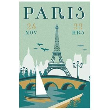 Imagem de Paris Notebook: Paris City Themed Notebook Vintage Eiffel Tower Lined Journal For Writing, 6 x 9 inches, 110 pages, Matte Cover