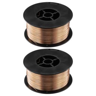 Imagem de HARFINGTON 2 peças de fio de solda MIG sólido ER70S-6 0,024 polegadas 9 kg carretel de aço suave de baixo carbono fio MIG com baixo respingo para soldagem a gás em todas as posições