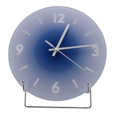 Imagem de Relógio de Parede Operado por Bateria de 12 Polegadas, Relógio de Vidro Silencioso Com Números Grandes, para Sala de Estar, Quarto, Cozinha e Escritório (Azul)