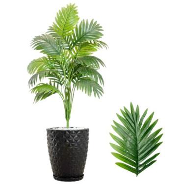 Imagem de Planta Artificial Palmeira Com Vaso Pedra Branca Completo - Flor Imp