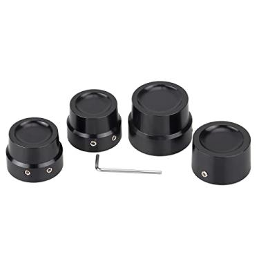Imagem de XMMT Tampas pretas da tampa da porca do eixo dianteiro + traseiro para modelos Harley Sportster XL 883 1200