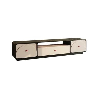 Imagem de Armário de TV Armário de TV de chão para sala de estar doméstico com 3 gavetas armário de piso dividido Armário de mídia