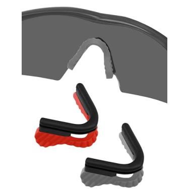 Imagem de Protetores de nariz de substituição para óculos de sol Oakley M Frame Series - cinza + vermelho