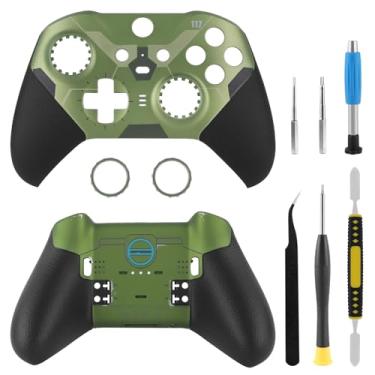 Imagem de BSUZUN Kit de Substituição E Reparo da Capa da Carcaça Frontal E Traseira para Controle Xbox One Elite Series 2 (Halo-Green)