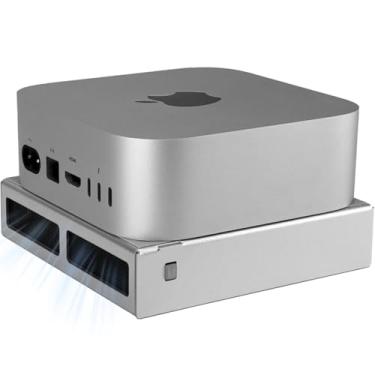 Imagem de IFCASE Suporte para Mac Mini M4/M4 Pro 2024 com silicone antiderrapante (prata)