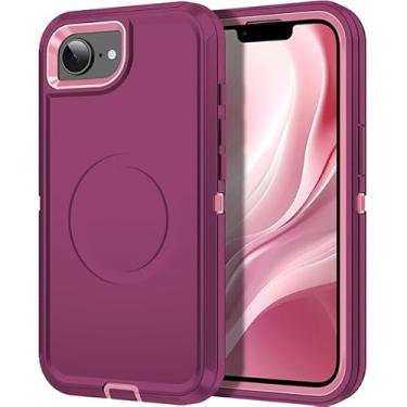 Imagem de MXX Capa compatível com iPhone 2025, capa protetora de 3 camadas, superprotetora, resistente, resistente, à prova de choque e poeira, projetada para Apple iPhone 4ª geração de 6,1 polegadas (rosa