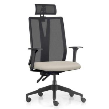 Imagem de Cadeira Escritório Giratória Presidente Flow F02 Base Preta Sintético 