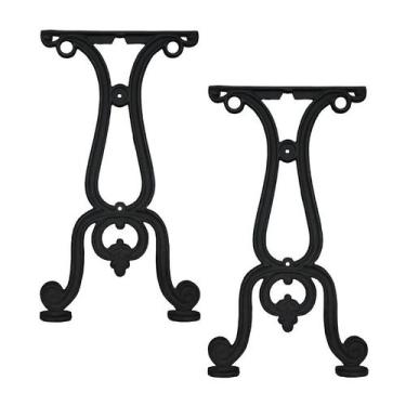 Imagem de Par de Pé de Mesa Base Paris em Ferro Fundido 69x37cm - FUNDIÇÃO SÃO C