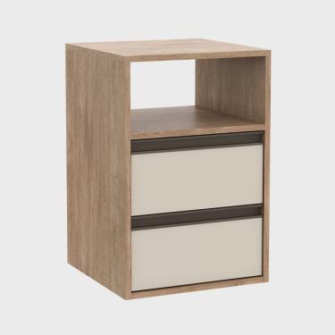Imagem de Mesa de Cabeceira 2 Gavetas 1 Nicho Linea Belmax