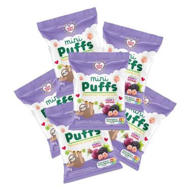 Imagem de Kit 6X: Snack Infantil Mini Puffs Amora e Beterraba Nhami Mami 15g