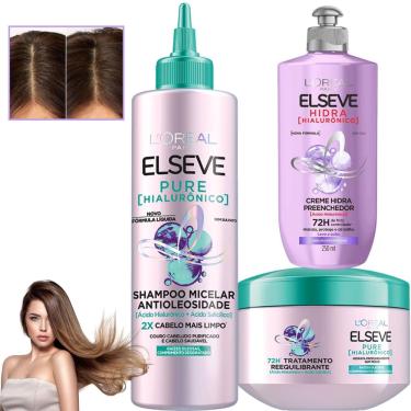 Imagem de Kit Elseve Pure Hialurônico Shampoo Micelar Antioleosidade