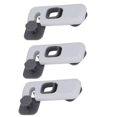 Imagem de Trava de Segurança Gaveta Armario Geladeira Kit 3 unidades Evita Acidente Protege Bebe Criança Resistente Multiuso