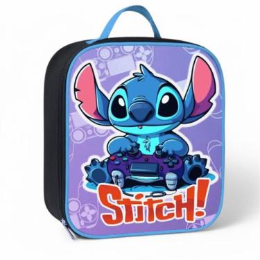 Imagem de Lancheira Térmica Escolar Infantil Stitch Menino Criança Masculino Bol