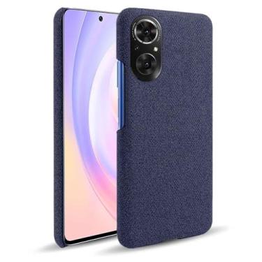 Imagem de Capa para Honor 50 SE,Capa desenhada em lona,Case Protetora Ultrafina com Empunhadura Macia,Design em Tecido Antichoque e Antiarranhões-Blue