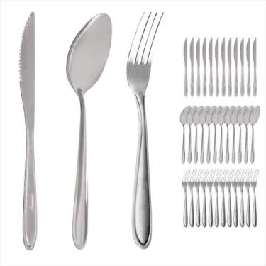 Imagem de Kit de Talheres de Mesa Colher Faca Garfo Premium Aço Inox Restaurante