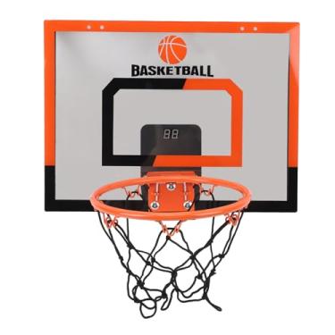 Imagem de de Basquete Interno Dobrável Cenário Cenário Cenário de Basquete Conjunto para Crianças, Com Placar Eletrônico Placa Transparente Montada de Parede Design 15.75x11.81in
