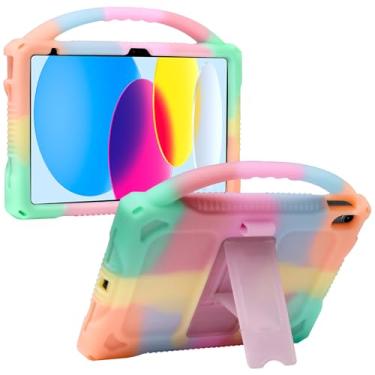 Imagem de JOGUIIA Capa infantil para iPad 10ª geração (10 polegadas 2022)/11ª geração (A16) 11 polegadas 2025, capa infantil durável à prova de choque com suporte para iPad 11ª/10ª geração (laranja gelatina)