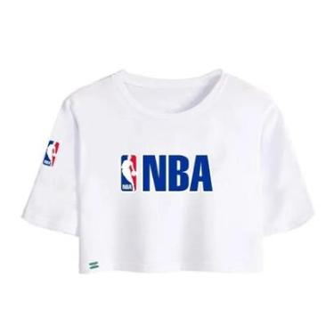 Imagem de Cropped Blusa Feminina Manga Curta Algodão Algodão Basquete NBA-Feminino