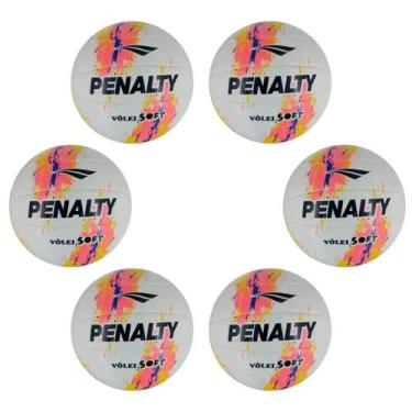 Imagem de Kit 06 Bola De Vôlei Penalty Soft X Costurada XXIII, Rosa, Amarelo