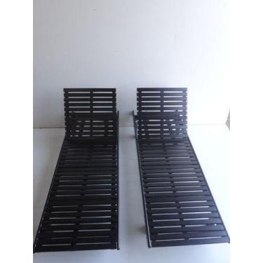 Imagem de Kit 2 Cadeira Espreguiçadeira Piscina Praia Dobrável Preto - Passa Per