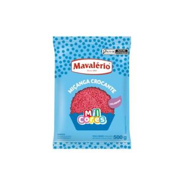 Imagem de Confeito crocante de miçanga rosa número 0 500g Mavalério