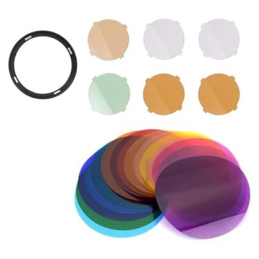 Imagem de Godox AK-R16 Round Color Filters with V-11C Color Filters Kit Compatible with Godox V1 Flash, V1-C V1-N V1-S V1-F V1-O, Use with H200R Round Flash Head, AD200, AD200 Pro (15 Color 30 Pieces)L8