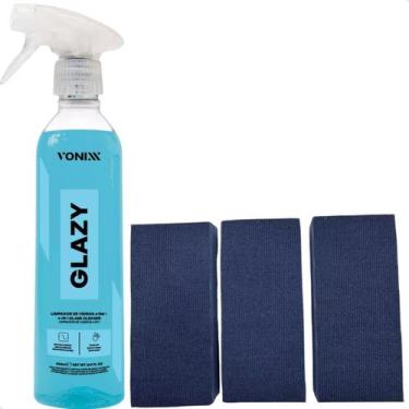 Imagem de Limpa Vidros Glazy 3 Tacos Lona Descontaminação Vonixx